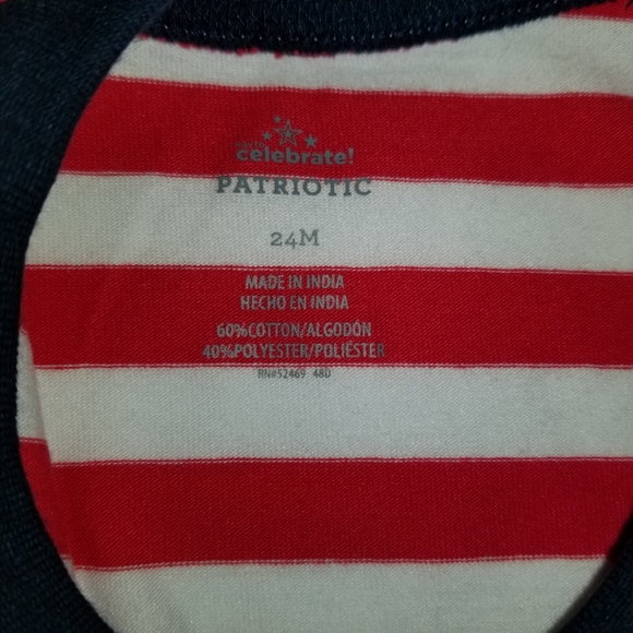 Romper Bodysuit One Piece 24M Patriotic Red White - Picture 4 of 7